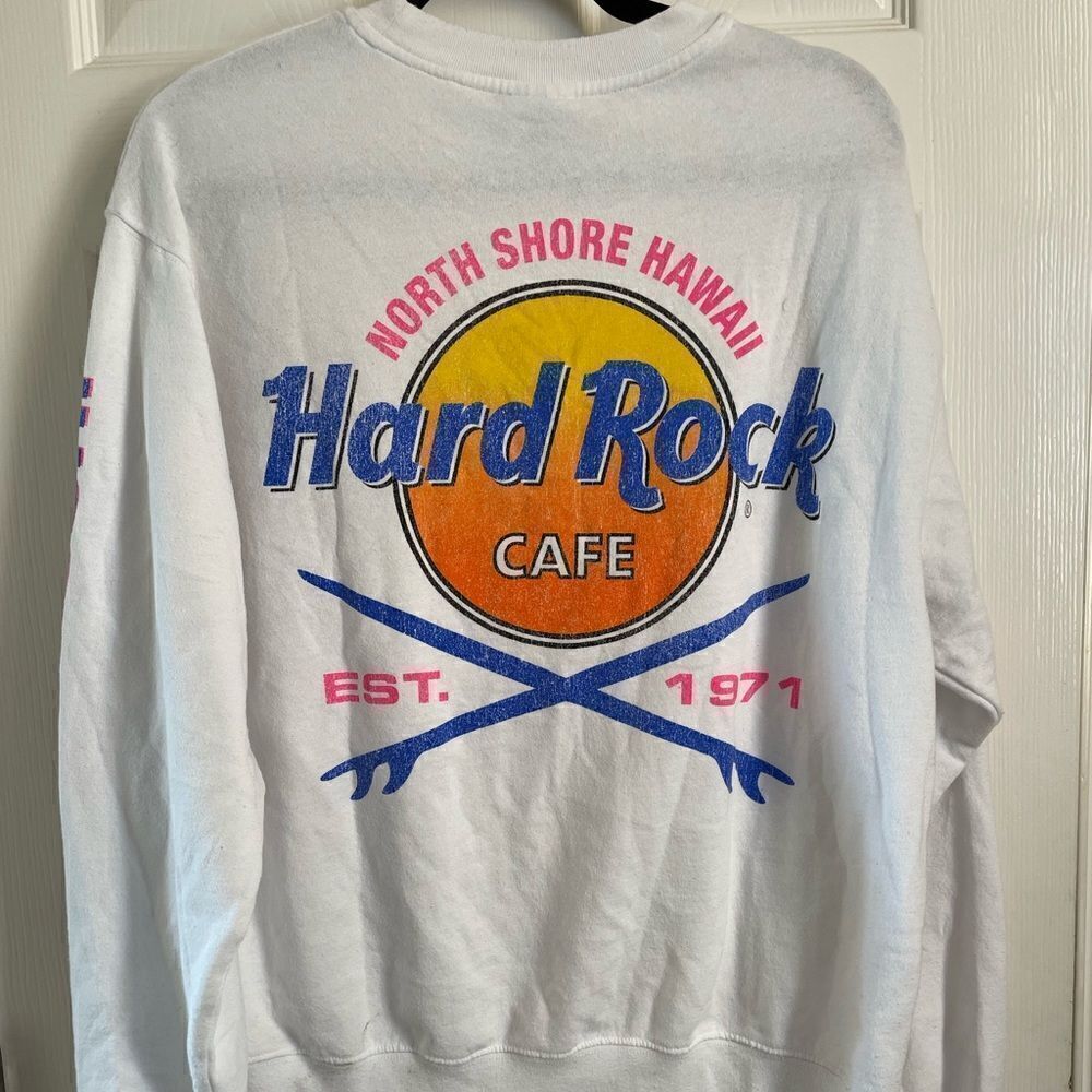 Vintage Hard Rock North Shore Hawaii Pray For Surf Sweatshirt M